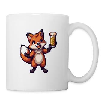 Fuchs Pixel Bier - Tasse - Weiß - Rechts