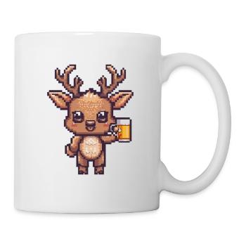 Bière Hirsch Pixel - Mug blanc - blanc - Droite