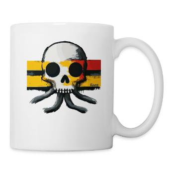 Skull with tentacles and flag - Mug - white - Right