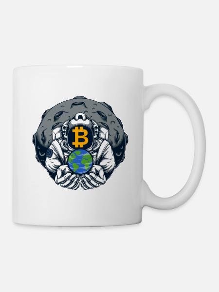 Bitcoin zum Mond - Tasse - Weiß