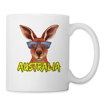 Kangourou cool avec des lunettes de soleil Australie design - Mug blanc - blanc - Droite
