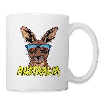 Kangourou cool avec des lunettes de soleil motif Australie - Mug blanc - blanc - Droite