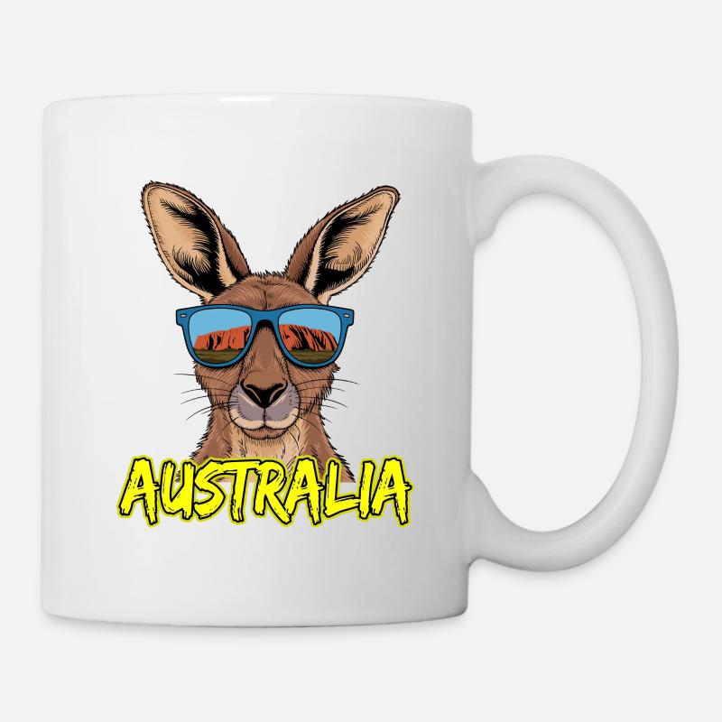 Cooles Känguru mit Sonnenbrille Australien Motiv - Tasse - Weiß
