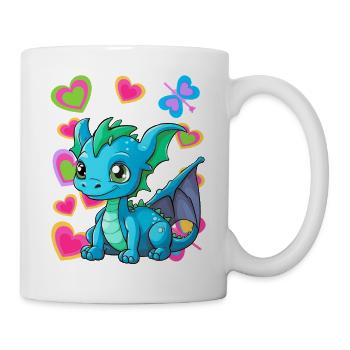 Baby Drache Drachen Kind Kinder - Tasse - Weiß - Rechts