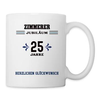 Zimmerer 25 Jahre Jubiläum 25. jähriges Jubilaeum - Tasse - Weiß - Rechts