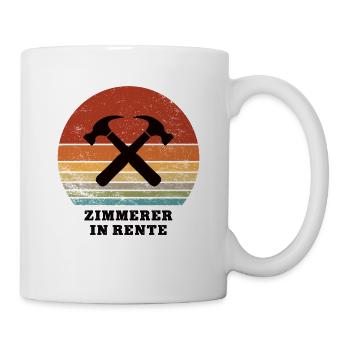 Rente Zimmerer Rentner Pension Ruhestand Zimmerei - Tasse - Weiß - Rechts
