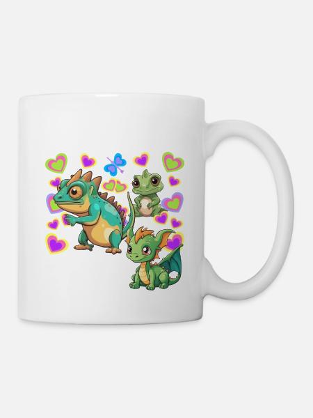 Dino Dinos Kind Kinder - Tasse - Weiß
