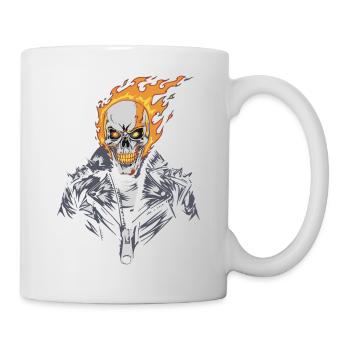 CRÂNE DE FEU - Mug blanc - blanc - Droite
