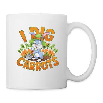 I Dig Carrots für einen Karotten Fan - Tasse - Weiß - Rechts