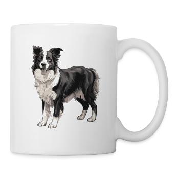 Border Collie Hund - Tasse - Weiß - Rechts