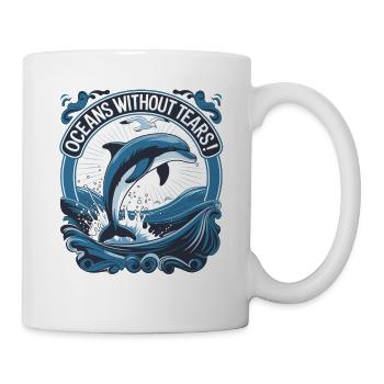 Oceans Without Tears Dolphine - Tasse - Weiß - Rechts