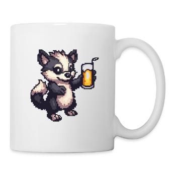 Skunk Pixel Bière - Mug blanc - blanc - Droite