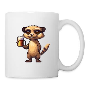 Bière Meerkat Pixel - Mug blanc - blanc - Droite