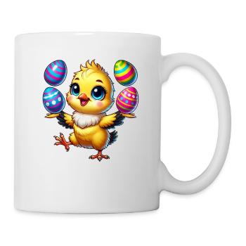 Easter Chicken Chick Easter Egg Juggling - Mug - white - Right