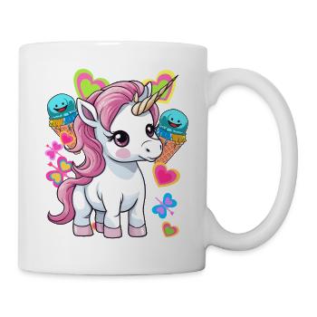 Eis Eiscrem Kinder Kind Sommer Einhorn Baby - Tasse - Weiß - Rechts