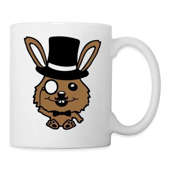 Sir Bunny Monocle Glasses Beard Top Hat Mr. Mr. - Mug - white - Right