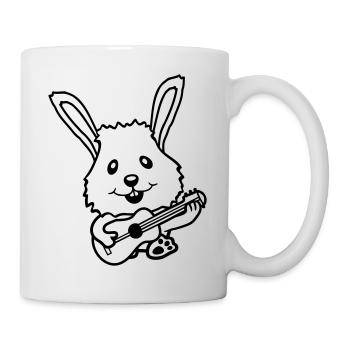Lapin jouant de la guitare Musique Instrument de loisir amusant - Mug blanc - blanc - Droite