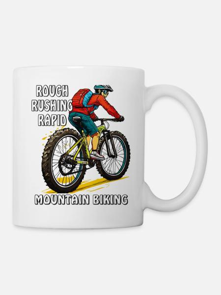 MOUNTAIN BIKER ROUGH RUSHING RAPID - Tasse - Weiß