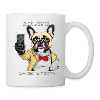 LA BEAUTÉ DU SMARTPHONE POUR CHIEN VAUT UNE PHOTO - Mug blanc - blanc - Droite