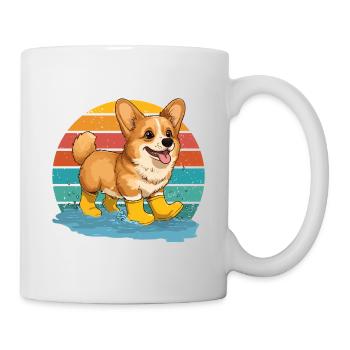 chien Corgi chien ami Rétro amoureux des chiens drôle - Mug blanc - blanc - Droite