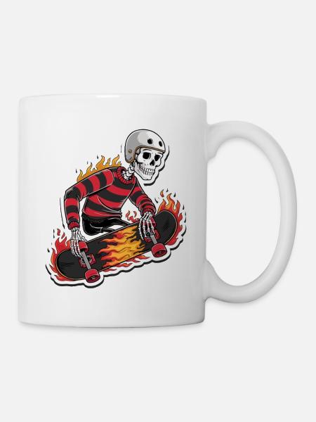 FLAMENDES SKATEBOARD - Tasse - Weiß