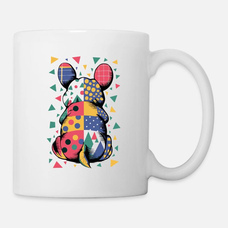 Bunter Geometrischer Tiermuster Patchwork-Look - Tasse - Weiß