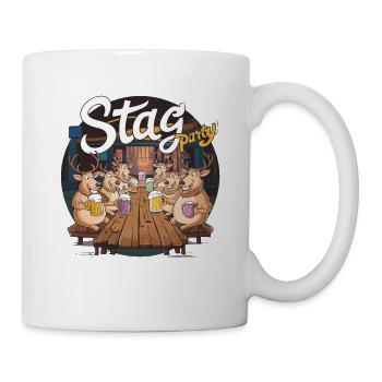 Funny Deer Bachelorette Party Illustration - Mug - white - Right