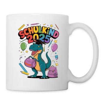 Schulkind 2025 Einschulung Schulanfang - Tasse - Weiß - Rechts