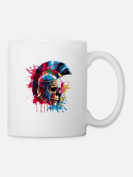 Spartaner Skelett Gladiator - Tasse - Weiß