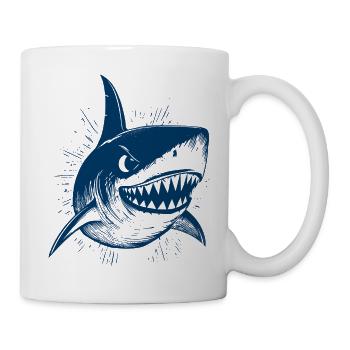 Angry Shark - Tasse - Weiß - Rechts