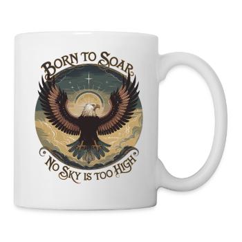 Born to Soar | Majestic Eagle & Freedom Quote - Mug - white - Right