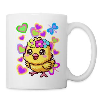 Easter Spring Chick Retro 80s 90s Kids Chicken - Mug - white - Right