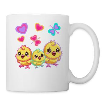 Retro Easter Chick Kids Child Baby 80s 90s - Mug - white - Right