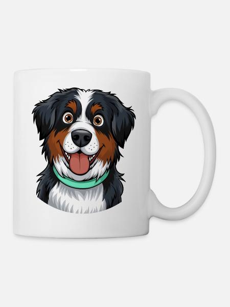 Berner Sennenhund Portrait - Tasse - Weiß