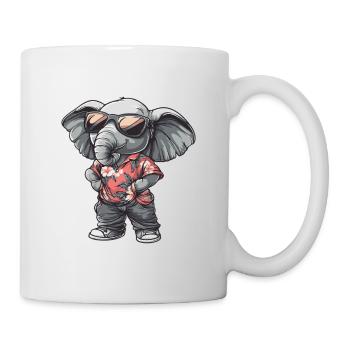 Elefant Comic Lustig Sommer - Tasse - Weiß - Rechts
