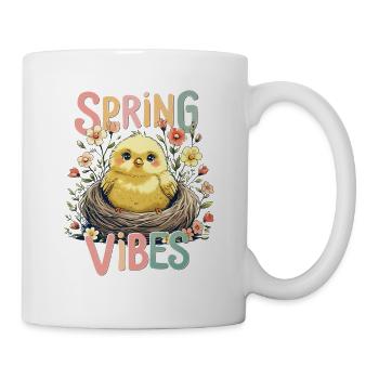 Sweet spring chick in the nest - Mug - white - Right