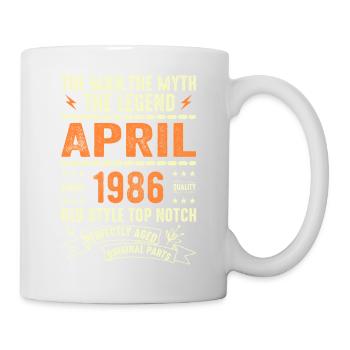april 1986, APRIL 1986 - Tasse - Weiß - Rechts
