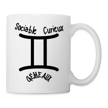 T shirt personnalisé gémeaux - Mug blanc - blanc - Droite