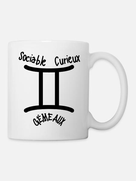 T shirt personnalisé gémeaux - Mug blanc - blanc