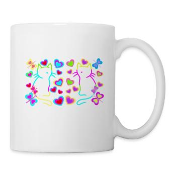 Cats Cat Retro 80s 90s Vintage Kids - Mug - white - Right