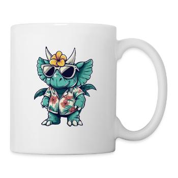 Dinosaurier triceratops Sommer - Tasse - Weiß - Rechts