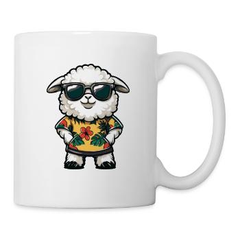 Schaf Comic Lustig Sommer - Tasse - Weiß - Rechts