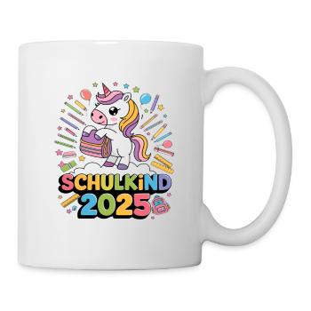 Schulkind 2025 Einschulung Schulanfang - Tasse - Weiß - Rechts
