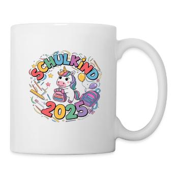 Schulkind 2025 Einschulung Schulanfang - Tasse - Weiß - Rechts