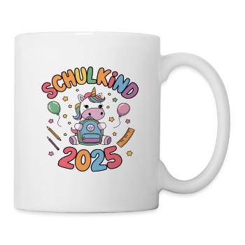 Schulkind 2025 Einschulung Schulanfang - Tasse - Weiß - Rechts
