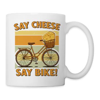 Sag Käse, sag Bike! Mit dem Fahrrad in der Stadt - Tasse - Weiß - Rechts