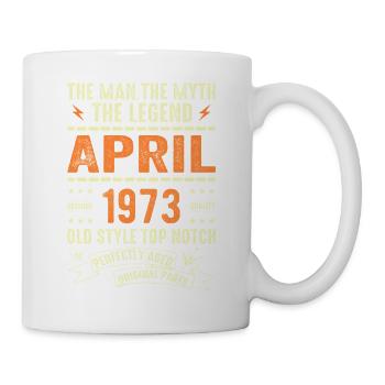 april 1973, APRIL 1973 - Tasse - Weiß - Rechts