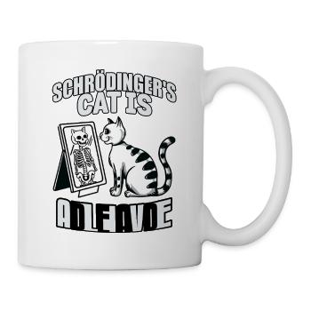 Le chat de Schrödinger mort et vif - Mug blanc - blanc - Droite