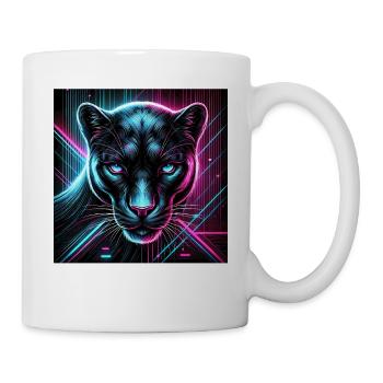 Cyberpunk Panther – Neon Style - Mug - white - Right