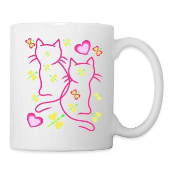 Cat Cats Kitten Valentine - Mug - white - Right